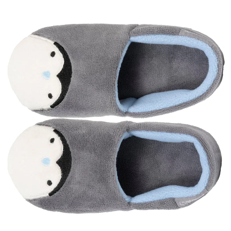 Chaussons slippers Enfant Gris Pingouin Blanc