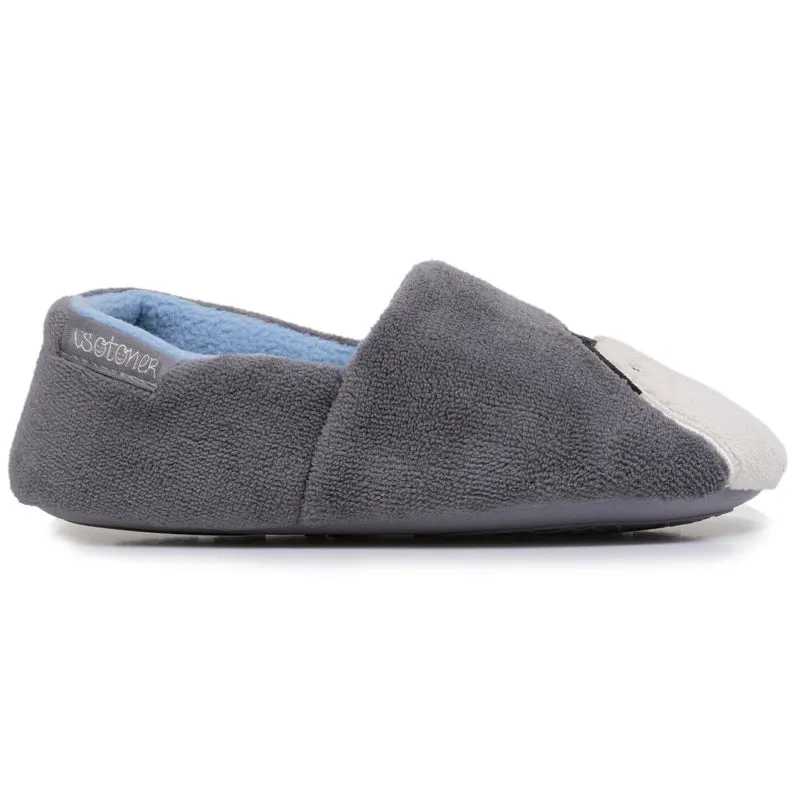 Chaussons slippers Enfant Gris Pingouin Blanc