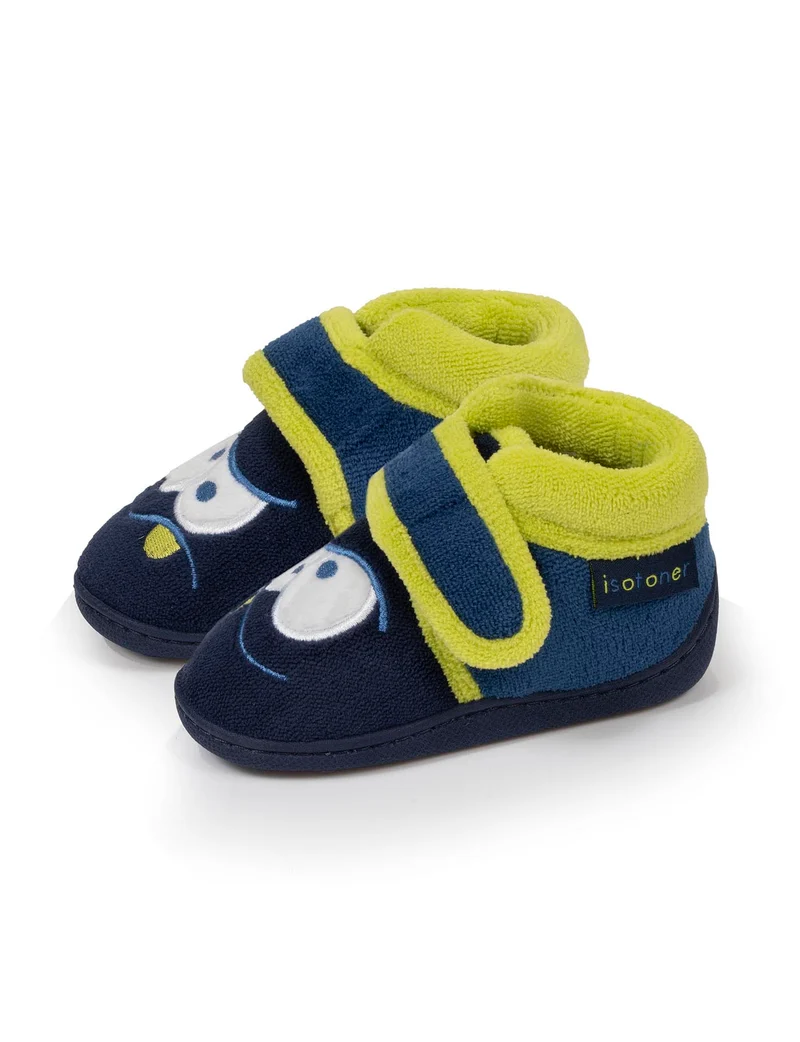Chaussons bottillons scratch Bébé Marine monstre