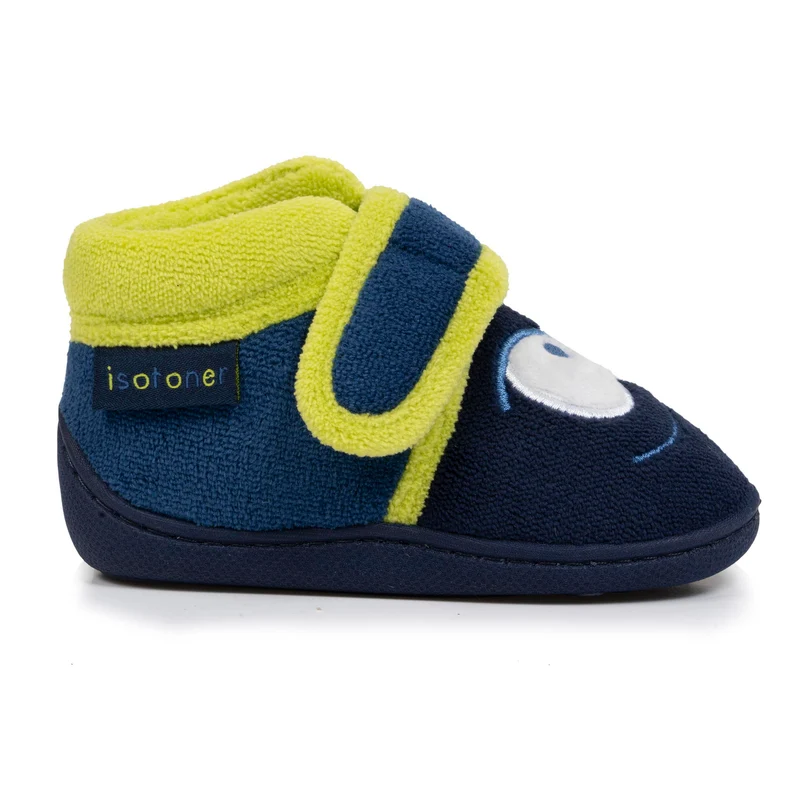 Chaussons bottillons scratch Bébé Marine monstre