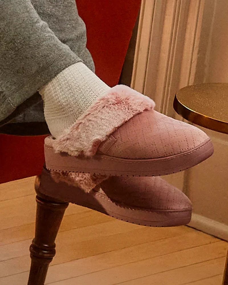 Chaussons mules talon Femme Blush