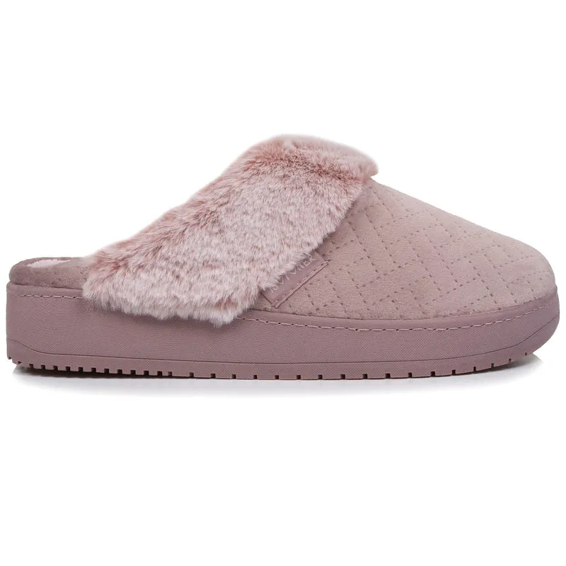 Chaussons mules talon Femme Blush