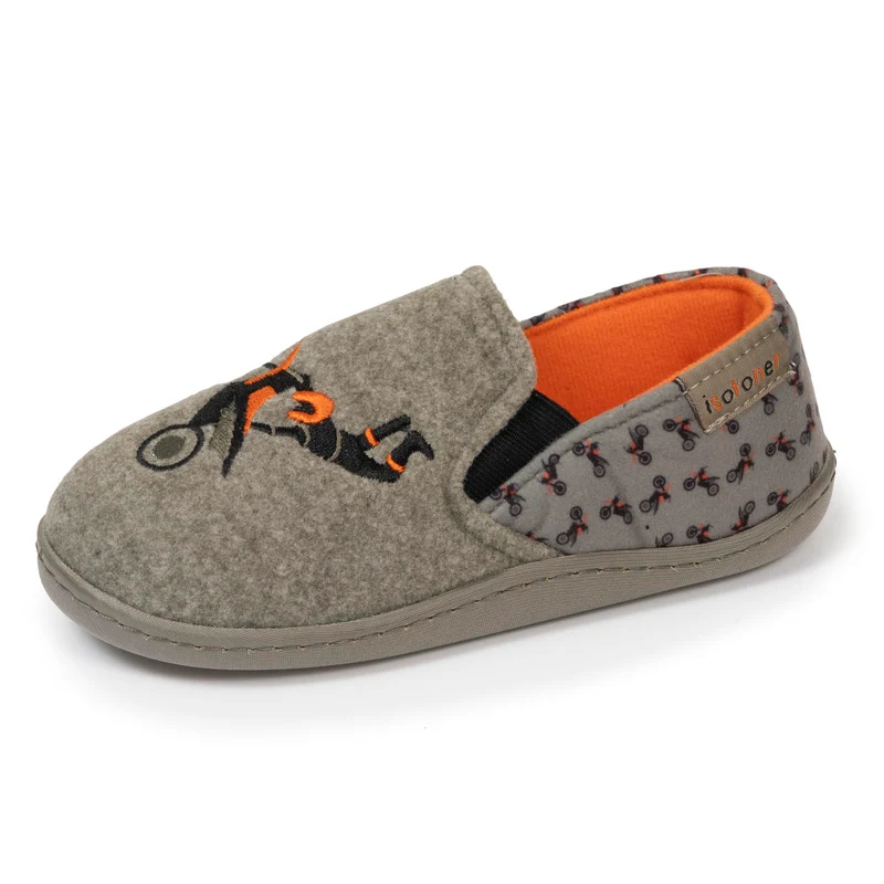 Chaussons mocassins Enfant moto Kaki chiné