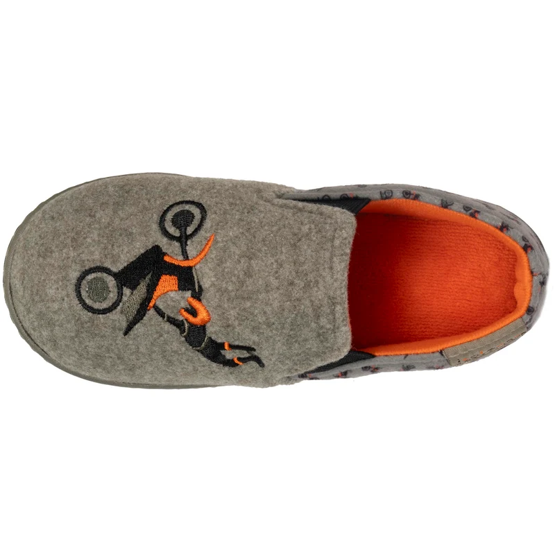 Chaussons mocassins Enfant moto Kaki chiné