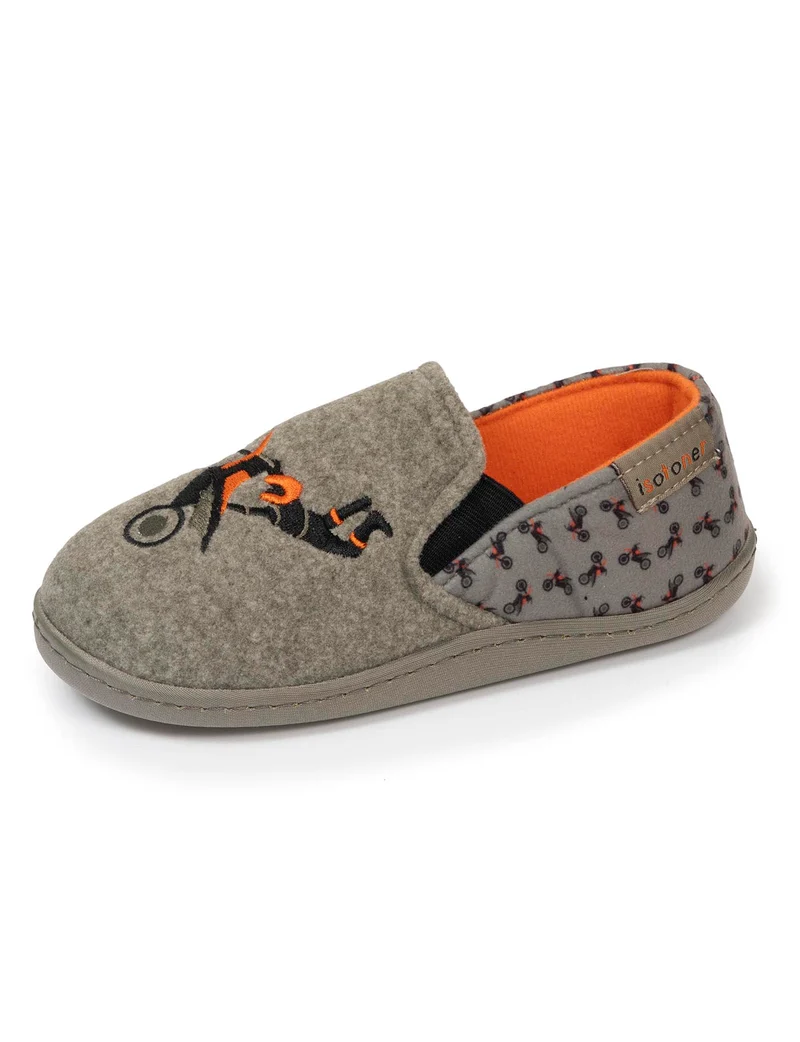 Chaussons mocassins Enfant moto Kaki chiné
