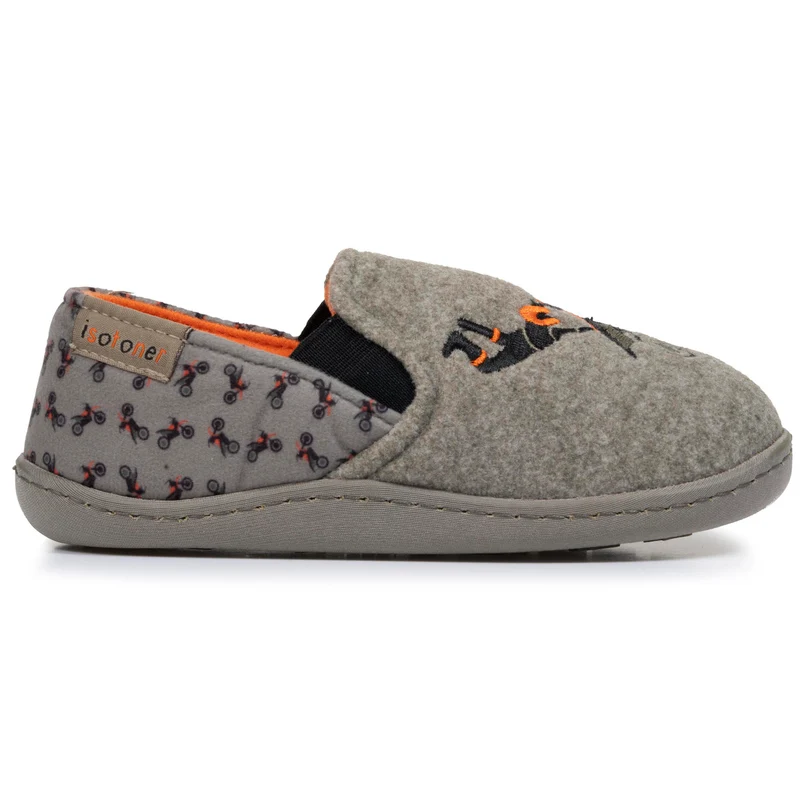 Chaussons mocassins Enfant moto Kaki chiné