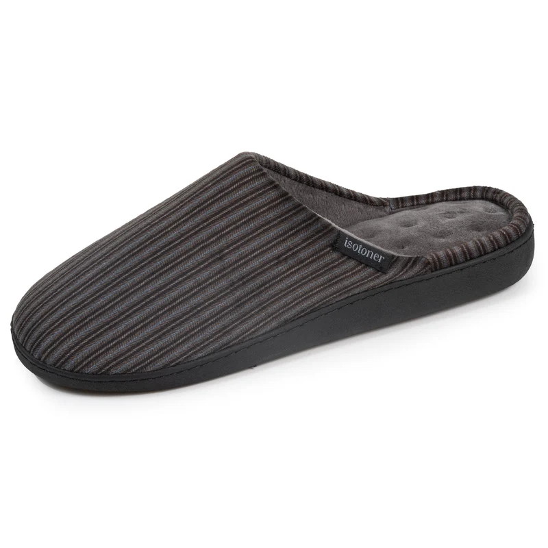 Chaussons mules Homme Rayures gris/bleu