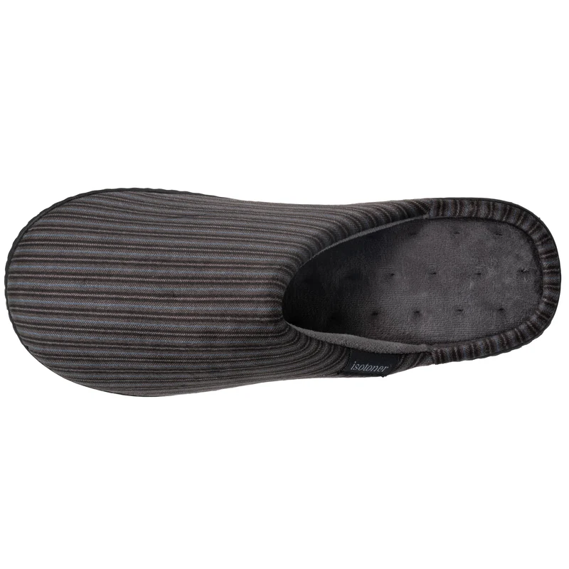Chaussons mules Homme Rayures gris/bleu