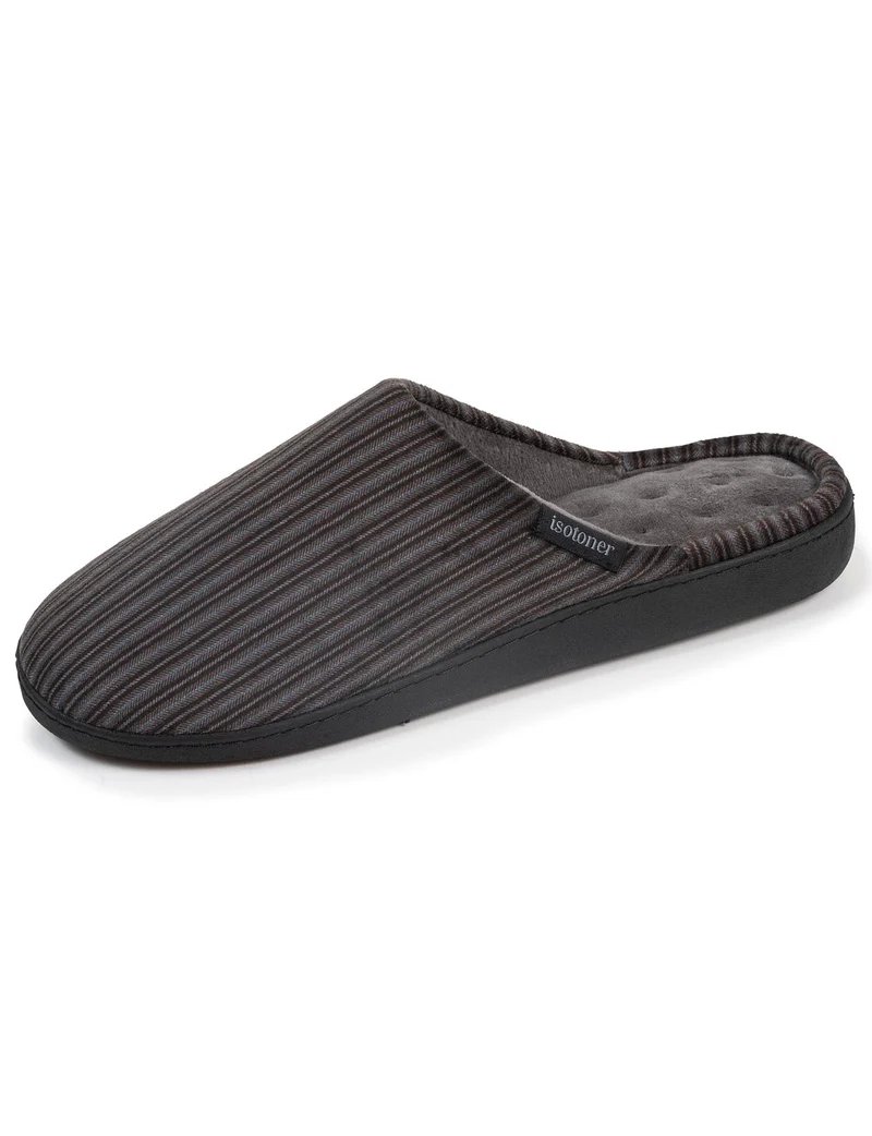Chaussons mules Homme Rayures gris/bleu