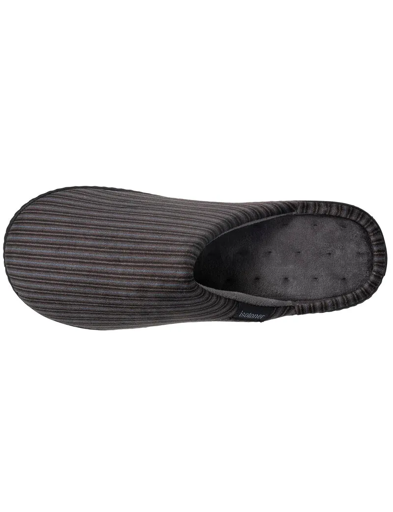 Chaussons mules Homme Rayures gris/bleu