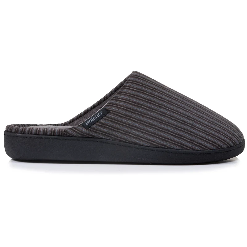 Chaussons mules Homme Rayures gris/bleu