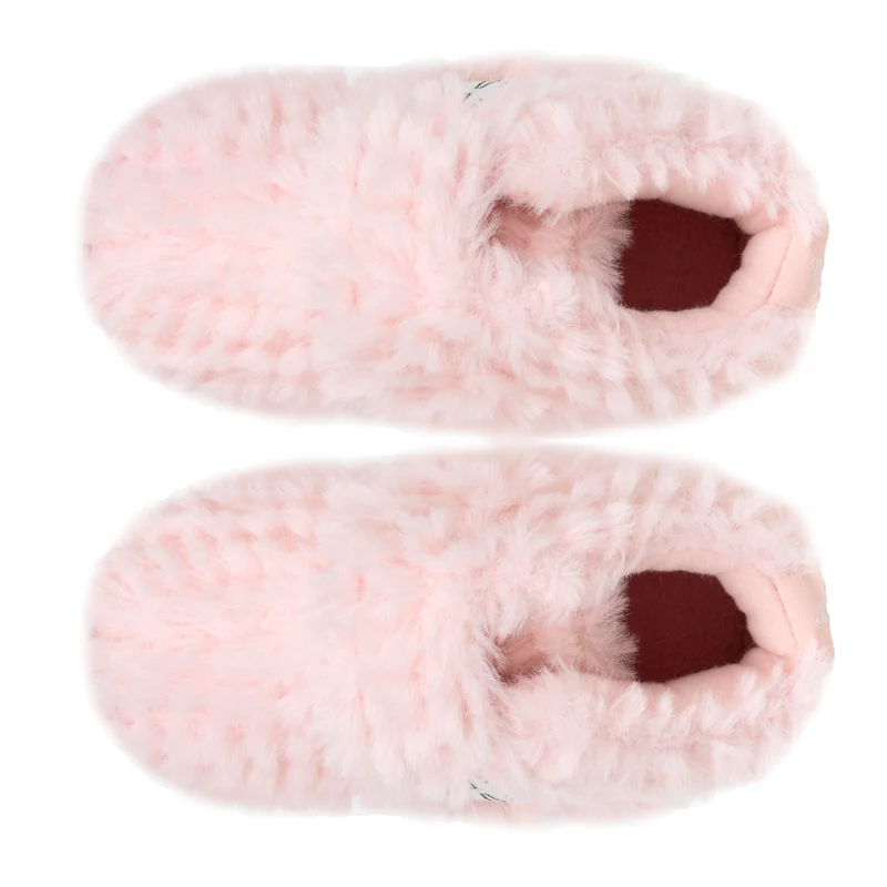 Chaussons bottillons scratch Bébé Rose chat
