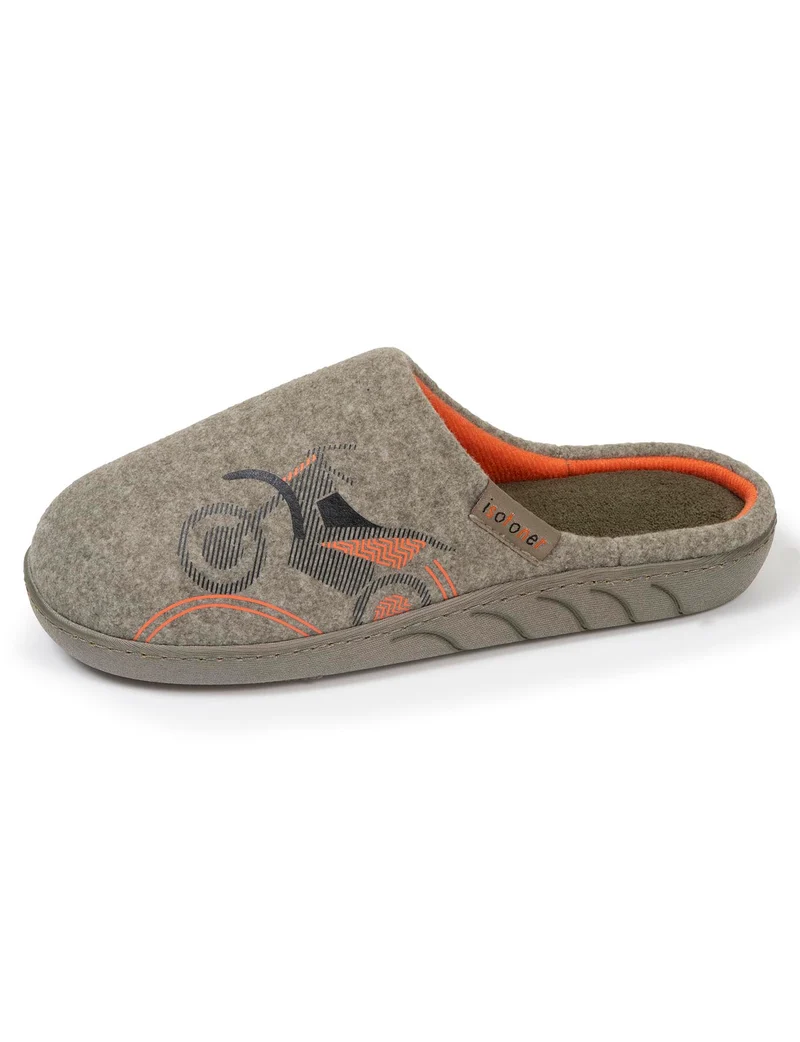 Chaussons mules Junior moto Kaki chiné