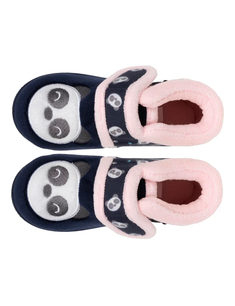 Chaussons bottillons scratch Bébé velours Marine