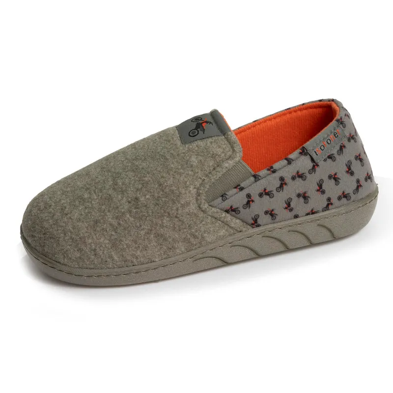 Chaussons sans-gênes Junior motos Kaki chiné