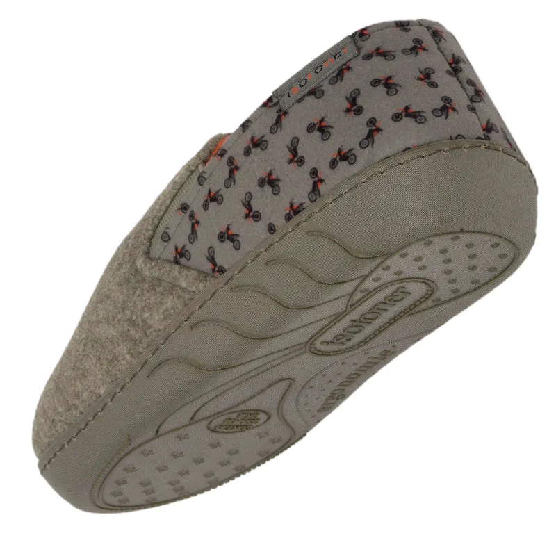 Chaussons sans-gênes Junior motos Kaki chiné