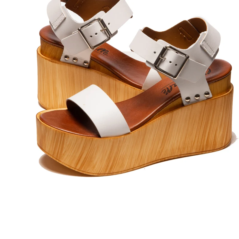 Fleur White Leather