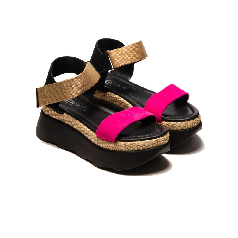 Heart Fuschia Multi Leather