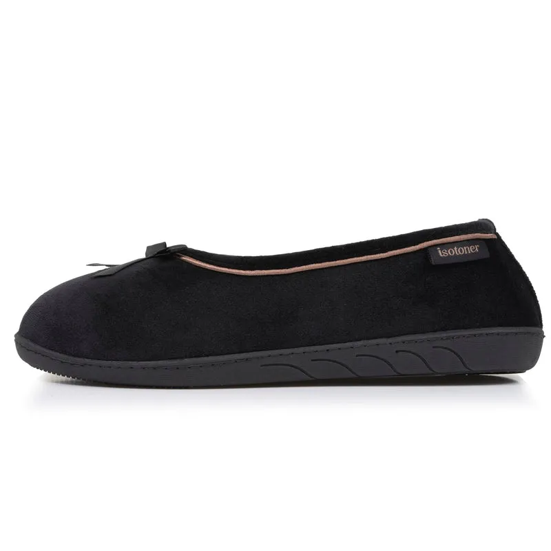 Chaussons ballerines Femme Noir beige