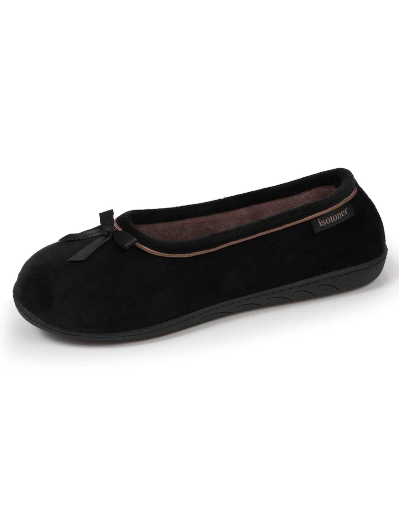 Chaussons ballerines Femme Noir beige