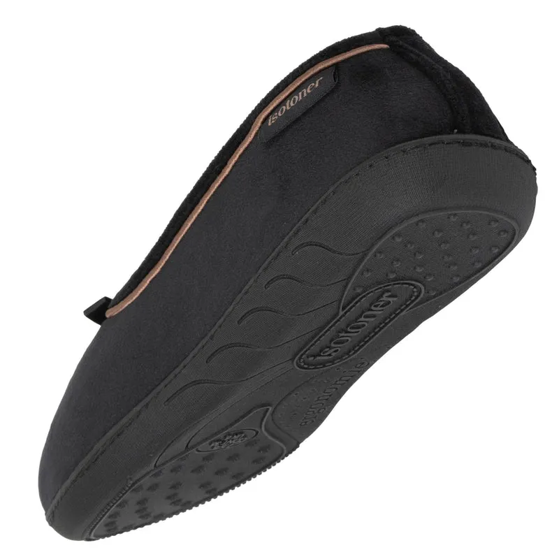 Chaussons ballerines Femme Noir beige