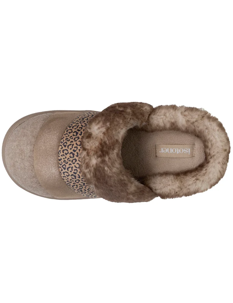 Chaussons mules Femme BLOUP Léopard Beige