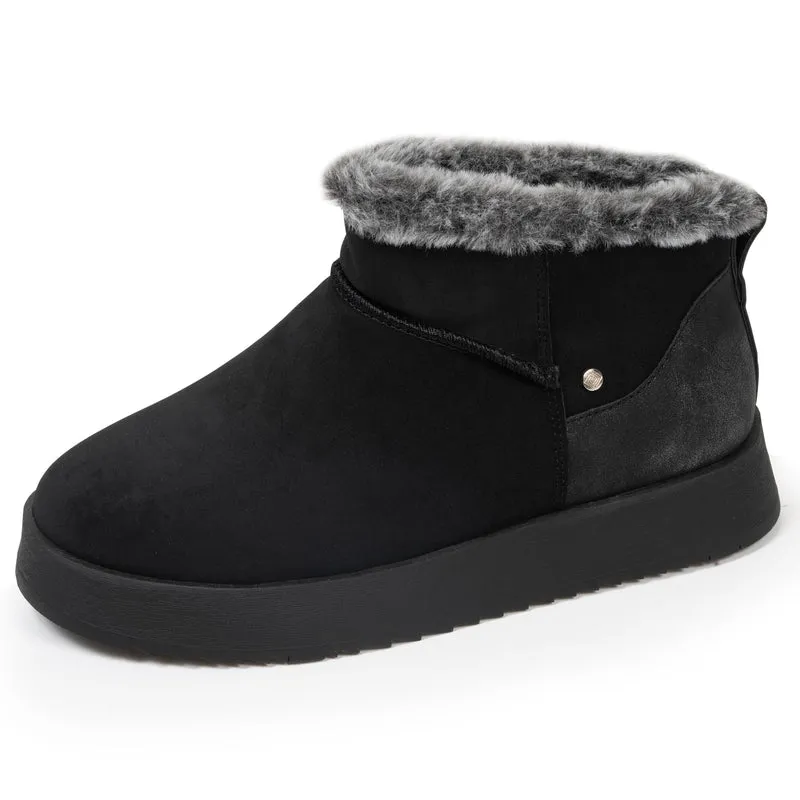 Bottines basses Femme imitation fourrure Noir