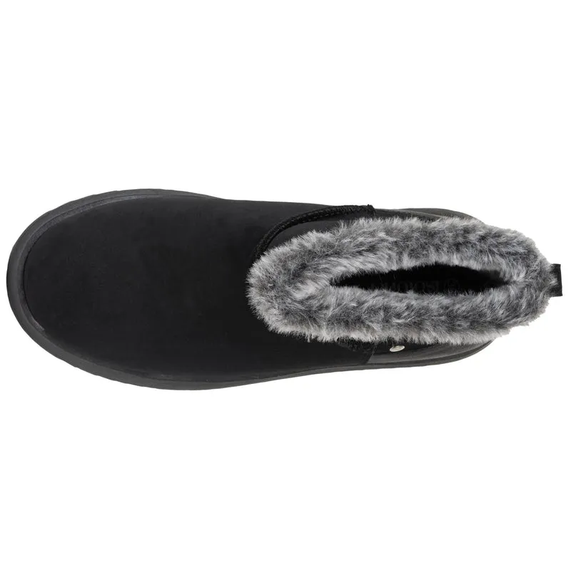 Bottines basses Femme imitation fourrure Noir