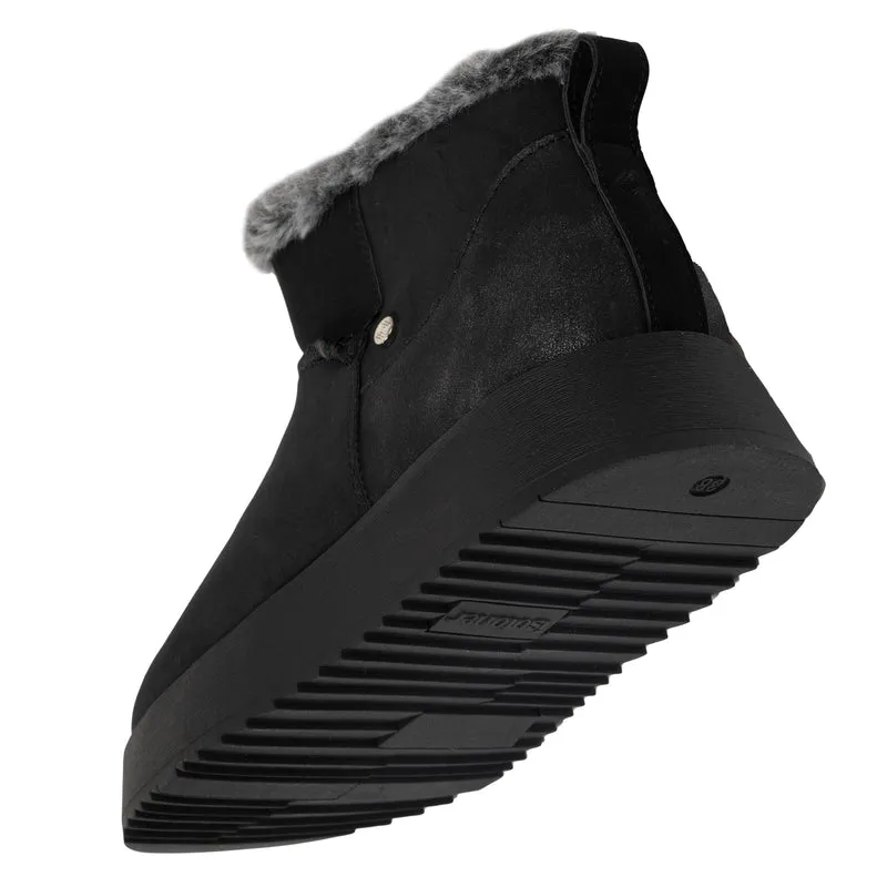 Bottines basses Femme imitation fourrure Noir