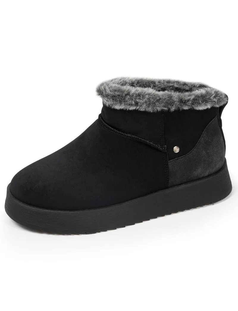 Bottines basses Femme imitation fourrure Noir