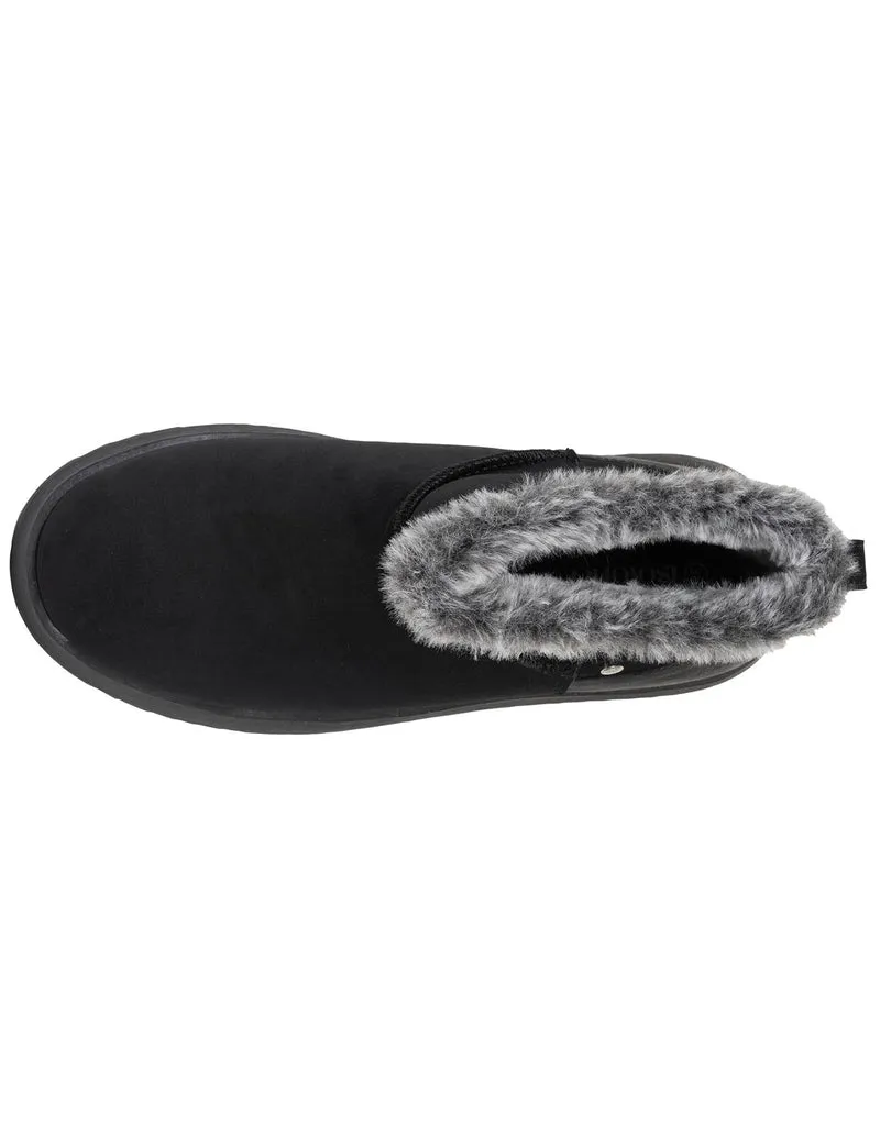 Bottines basses Femme imitation fourrure Noir