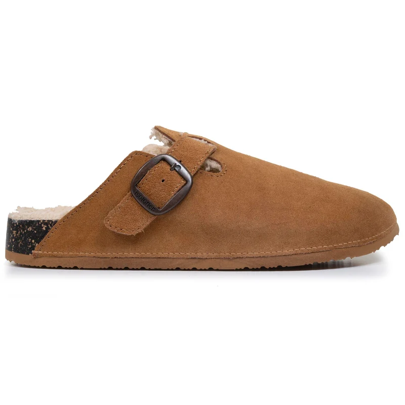Chaussons sabots mules Homme Camel fourrées