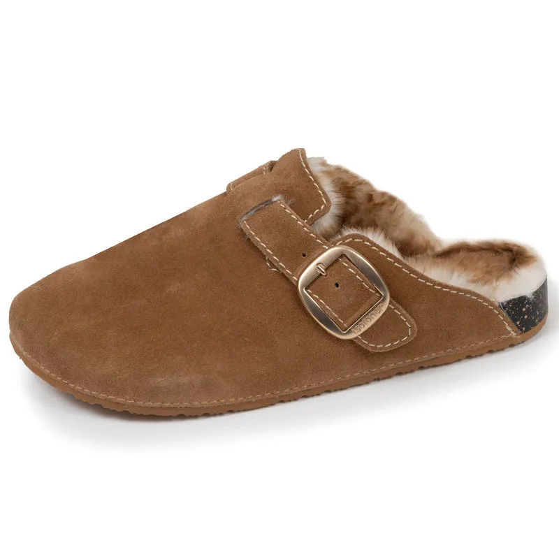 Sabots Femme Camel cuir surpiqûres blanches