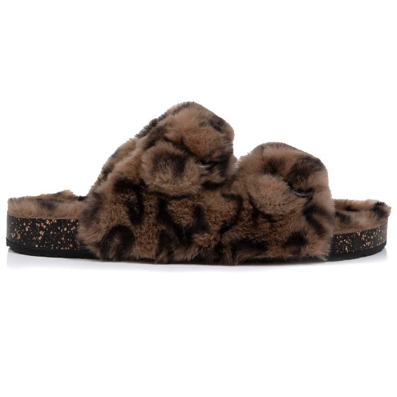 Chaussons sandales Femme Léopard