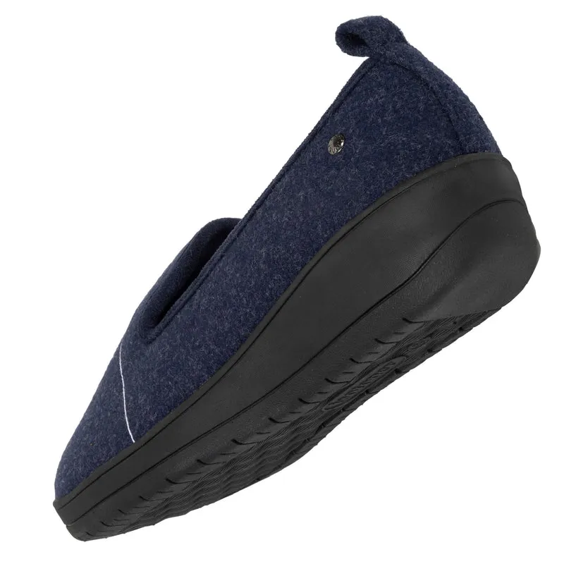 Chaussons charentaises Femme talon Marine