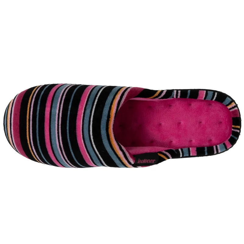 Chaussons mules Femme Rayures Roses