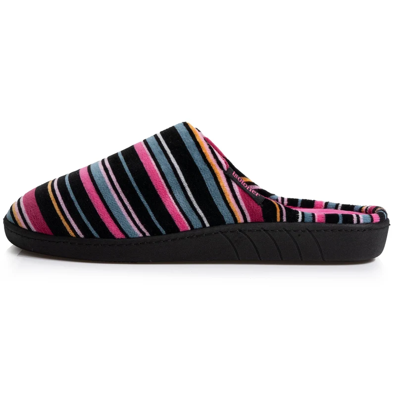 Chaussons mules Femme Rayures Roses