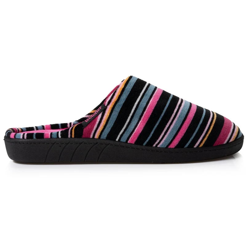 Chaussons mules Femme Rayures Roses