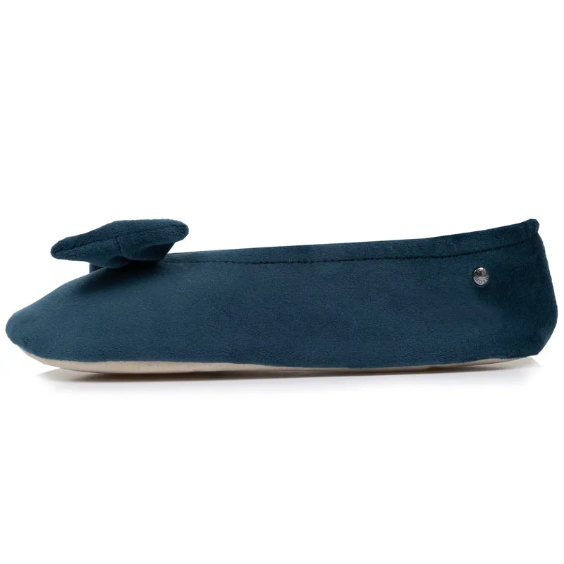 Chaussons ballerines Femme Grand Nœud Bleu