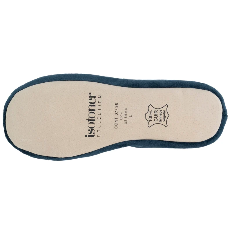 Chaussons ballerines Femme Grand Nœud Bleu