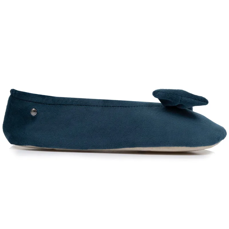 Chaussons ballerines Femme Grand Nœud Bleu