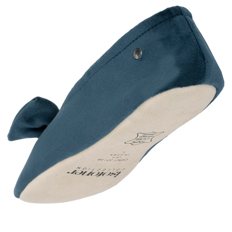 Chaussons ballerines Femme Grand Nœud Bleu