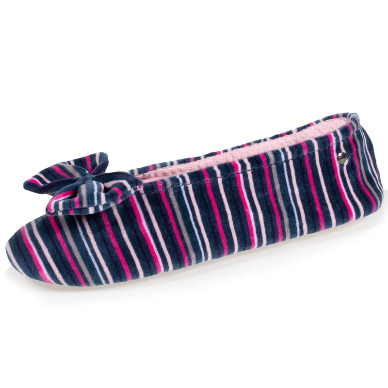 Chaussons ballerines Femme Rayures Bleues