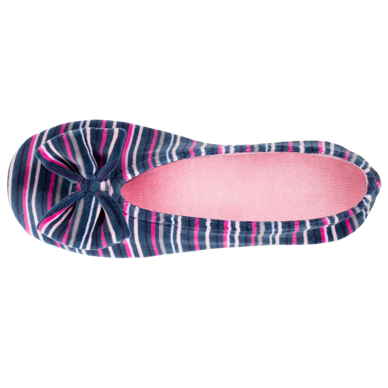 Chaussons ballerines Femme Rayures Bleues