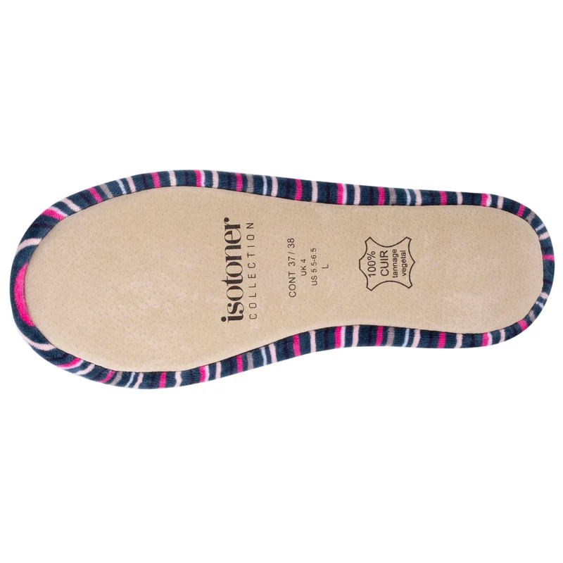 Chaussons ballerines Femme Rayures Bleues