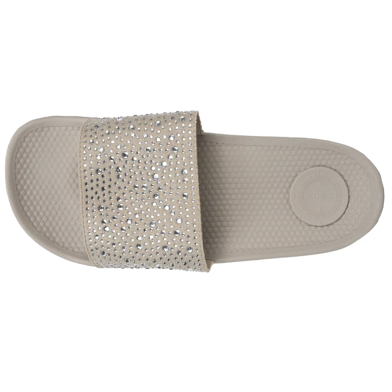 Mules claquettes Femme strass Beige