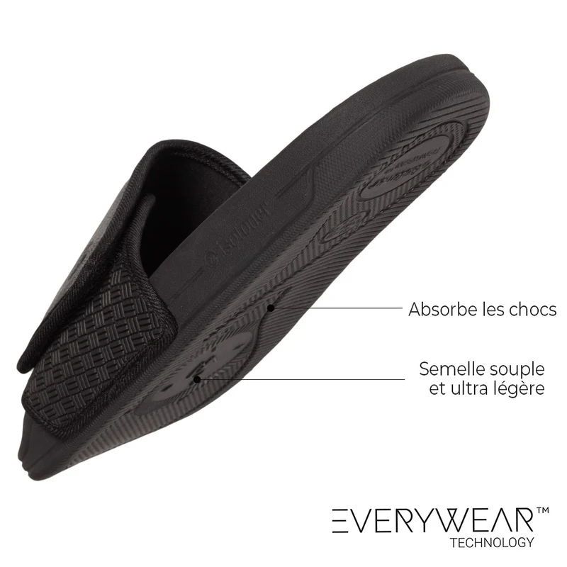 Mules claquettes Homme scratch Noir