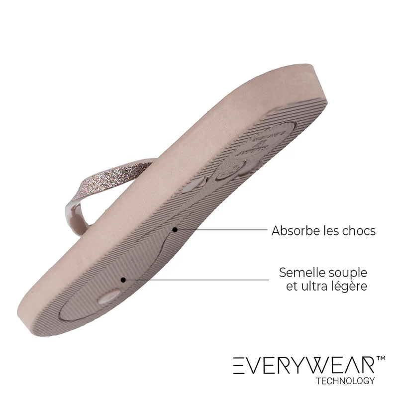 Tongs Femme imprimé Fleurs Taupe