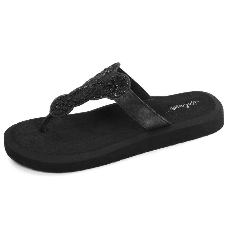 Tongs Femme YOGA sophistiquée Noir