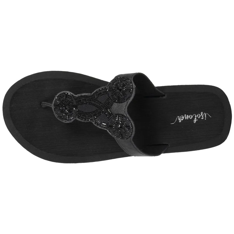 Tongs Femme YOGA sophistiquée Noir